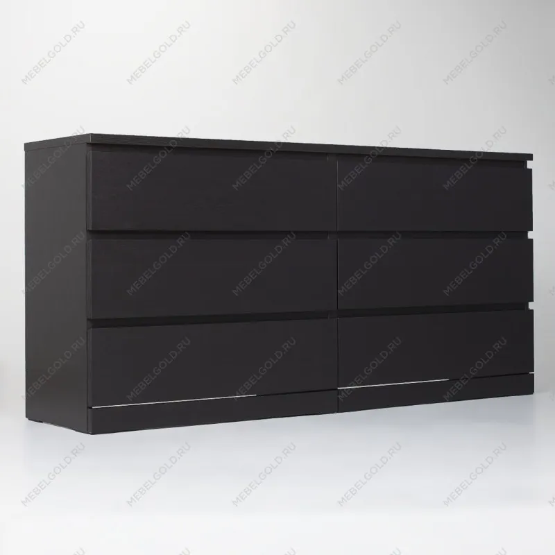 Комод Варма, 6 ящиков, горизонтальный, 160х78х40 см, шпон натурального дерева, ясень черный | изображение 11