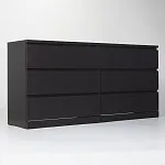 Комод Варма, 6 ящиков, горизонтальный, 160х78х40 см, шпон натурального дерева, ясень черный | изображение 11