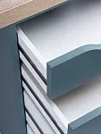 Стол письменный Ингар, 10 ящиков, 140х75х55 см, серо-бирюзовый, столешница дуб беленый | изображение 16