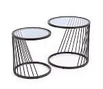 Комплект Halmar ANTILLA, 2 стола журнальных (дымчатый/черный) | изображение 1