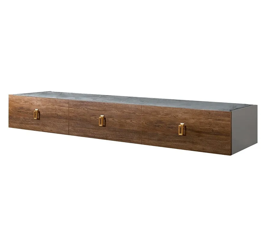 Тумба телевизионная 2.1м Bogemia Fly Wood Fa (Серый) (Novabuk/Золото) БМТ-2
