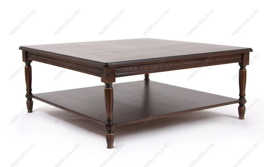 Стол журнальный Луиджи-16 (темный орех/патина темная/110х110хН45) | изображение 2