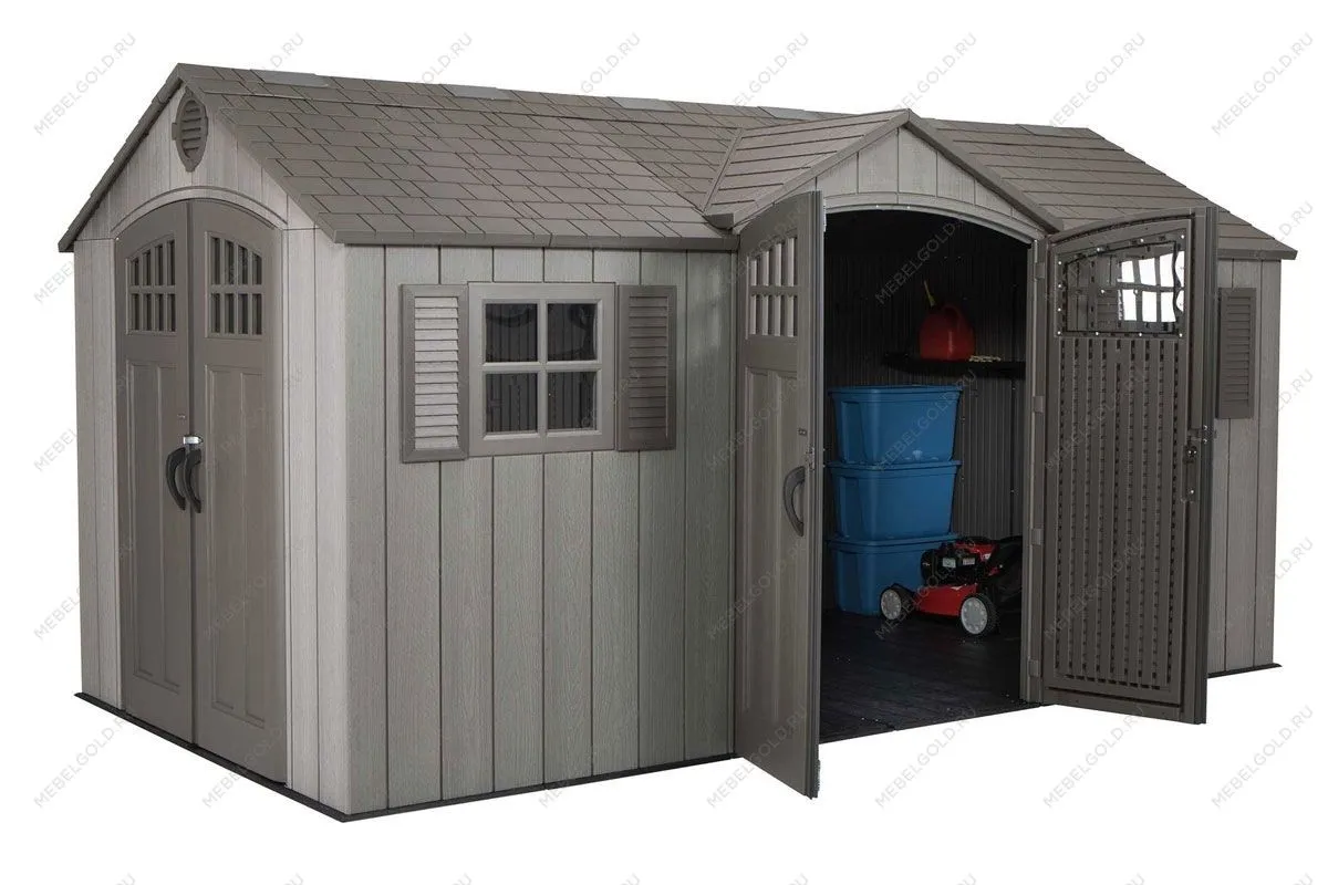 Сарай пластиковый WoodLook 15*8 DD | изображение 2