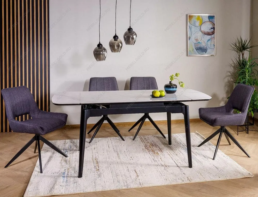 Стол обеденный Signal SENTO 120 (белый лак/черный)