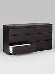 Комод Кастор, 6 ящиков, 129х40х71 см, черно-коричневый, дуб венге | изображение 13