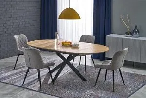 Стол обеденный Halmar ACORD раскладной (натуральный/черный)