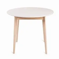 Стол Рэй-d900 (беленый дуб/белая эмаль) Круглый