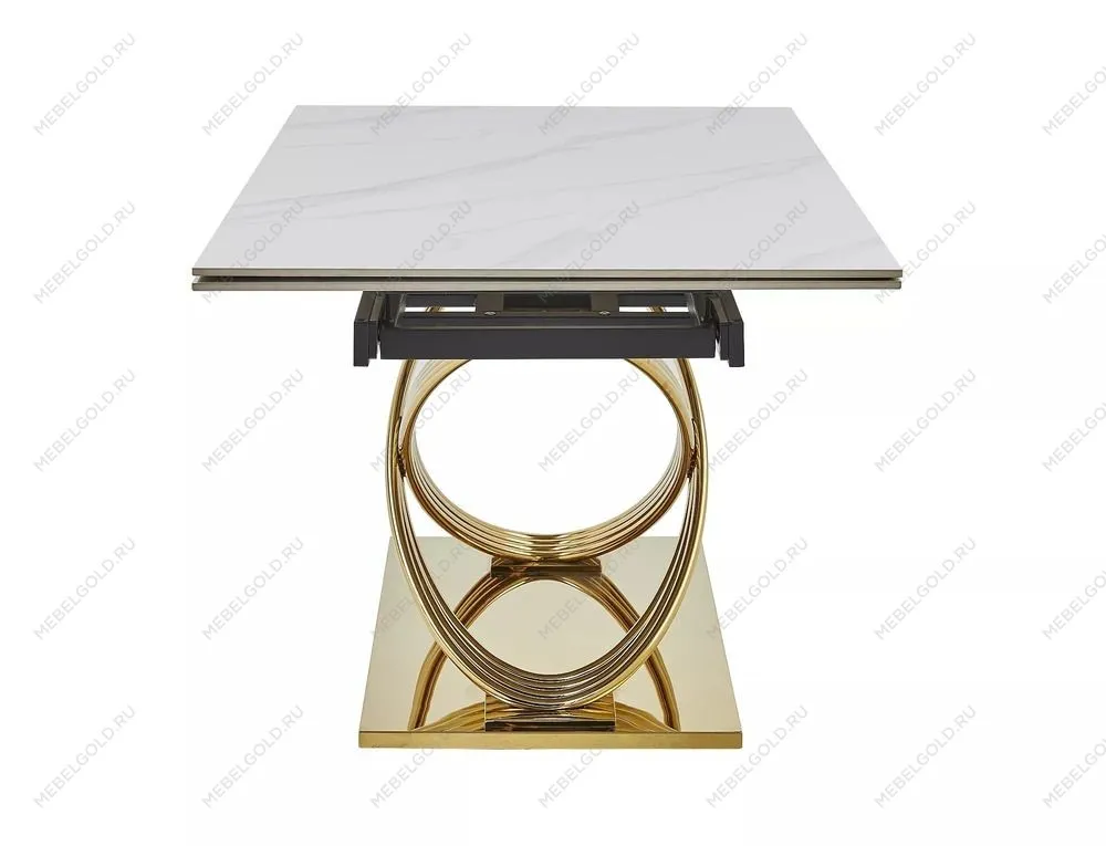 Стол обеденный Signal HERMES II 160 (эффект белого мрамора/золотой) | изображение 4