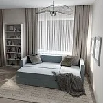 Диван-кровать ВАЛО, 230х91х72 см, короткий подлокотник, мятно-серый | изображение 1