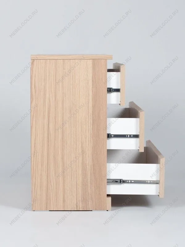 Комод Варма, 3 ящика, 80х78х40 см, шпон натурального дерева, дуб беленый | изображение 11