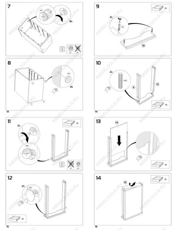 Стол письменный Ингар, 10 ящиков, 140х75х55 см, серо-бирюзовый, столешница дуб беленый | изображение 21