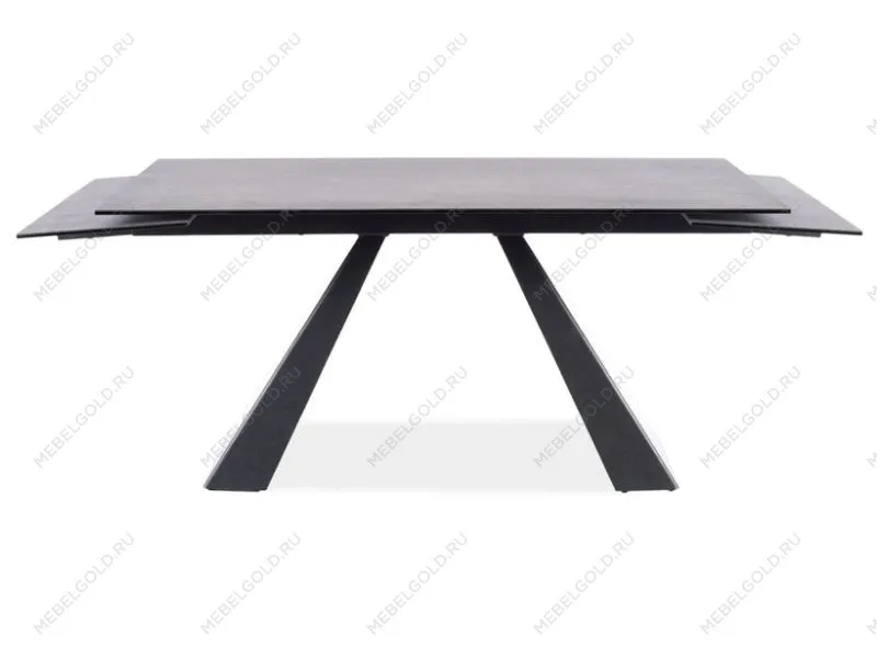 Стол обеденный Signal SALVADORE Ceramic 180 раскладной (серый мрамор/черный мат)