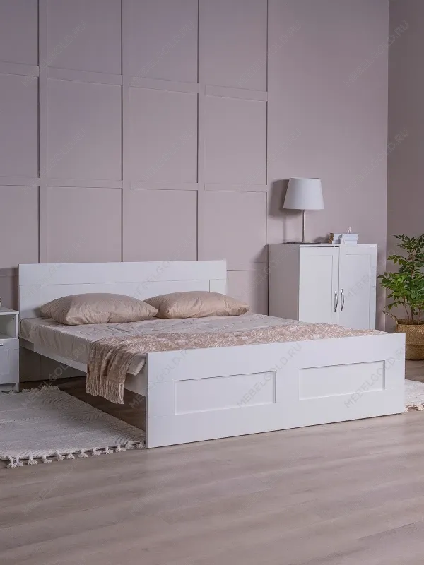 Кровать двуспальная Сириус, 160х200 см, белая | изображение 3