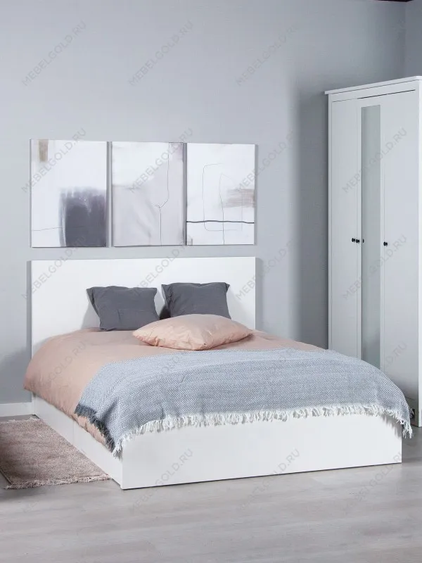 Кровать двуспальная Варма СЭНГ, 140х200 см, эмаль , белая | изображение 1