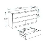 Комод Мальта, 6 ящиков, горизонтальный, с доводчиками, 160х48х76 см, дуб сонома | изображение 20