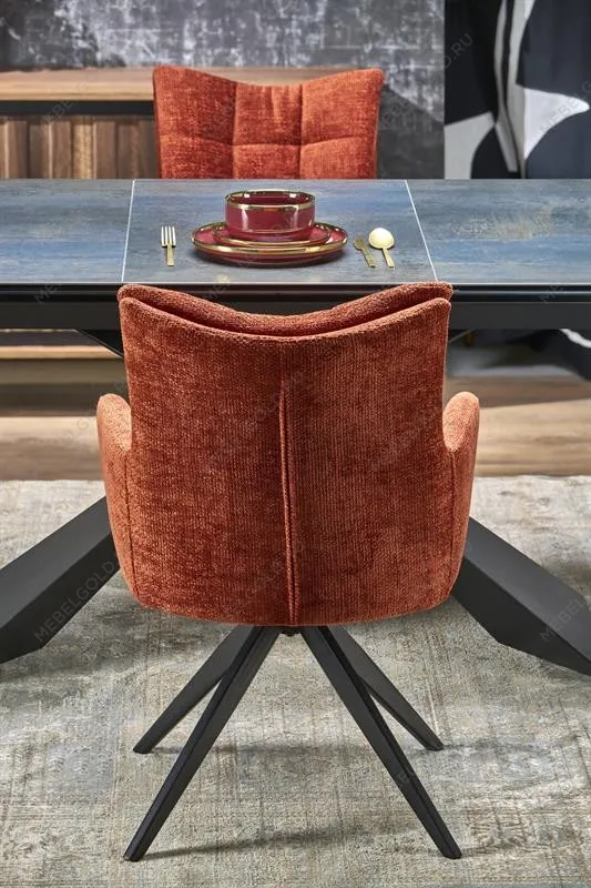 Стол обеденный Halmar LUCIANO 180 раскладной (синий мрамор/черный) | изображение 13