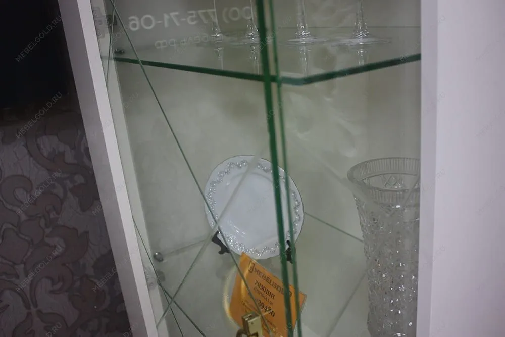 Витрина 1-ств. (правая) Римини СОЛО (белый золото) РМВ1-1С (s) - Выставка Балашиха | изображение 5