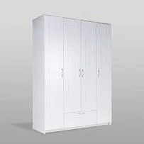 Шкаф Сириус, 4 двери и 1 ящик, 156х59х220 см, белый