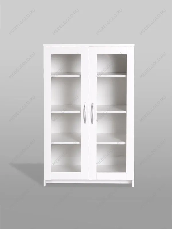 Тумба Сириус, 2 двери со стеклом, 78х41х124 см, белая | изображение 7