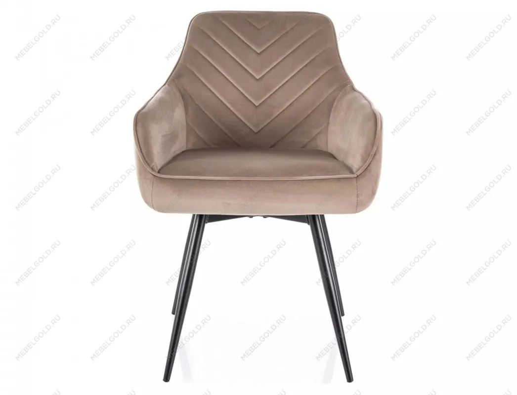 Стул кухонный Signal SERVIO Velvet Bluvel 40 поворотный (темно-бежевый/черный) | изображение 1