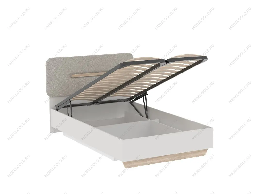 Кровать 1200 с темной мягкой вставкой и подъемным механизмом, Аврора (1356*2063*1049) Дуб Мария/Кашемир