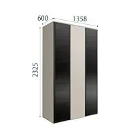 Шкаф 3-х дверный Bogemia Air (Шелк/Черный) БМШ2/3(2)