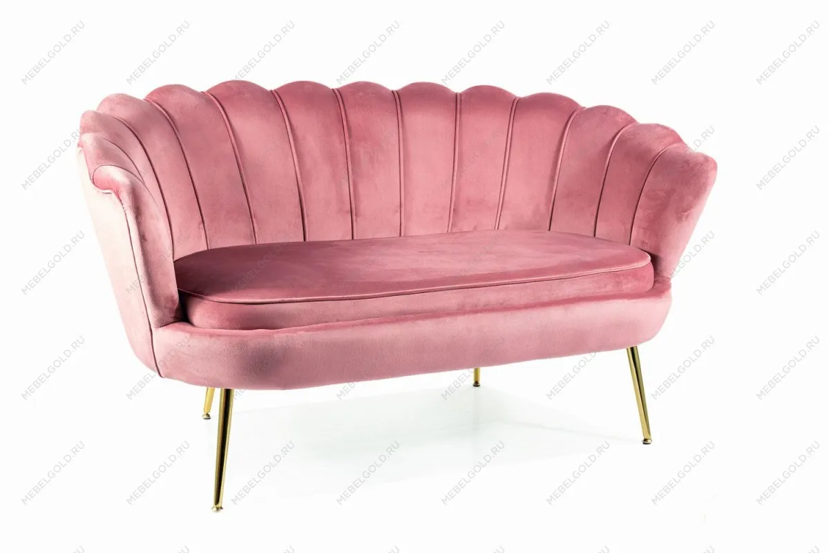 Диван SIGNAL CAMELLIA 2 Velvet Bluvel 52 (античный розовый/золотой)
