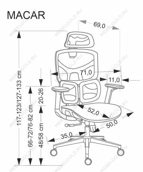 Кресло компьютерное Halmar MACAR (черный) | изображение 10