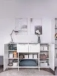 Тумба Сириус, 4 двери и 2 ящика, 156х41х95 см, белая | изображение 1