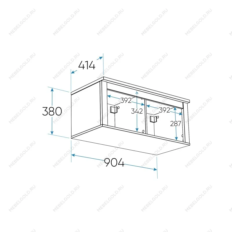 Полка навесная Сага, 2 секции, белая/ясень | изображение 8