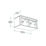 Полка навесная Сага, 2 секции, белая/ясень | изображение 8