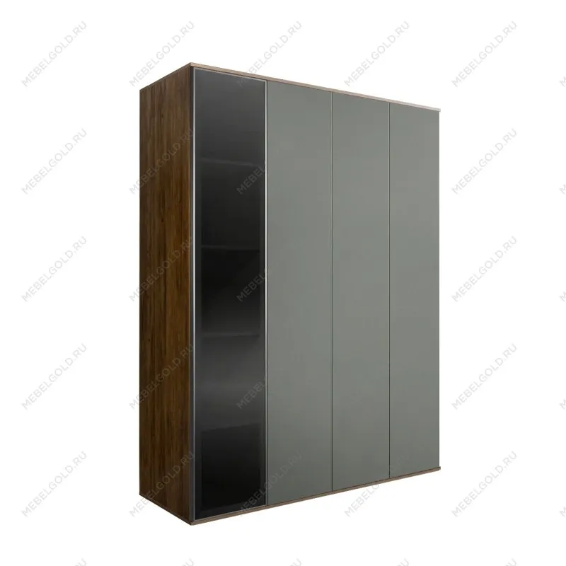 Шкаф 4-х дв. Bogemia Woodline Air (Серый/Серебро) БМШ2/4(1)