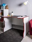 Стол компьютерный Вардиг, 100х75х82 см, белый/красный | изображение 8