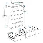 МАЛЬТА комод ИКЕА / IKEA 4+2 ящика 80х121 белый | изображение 4