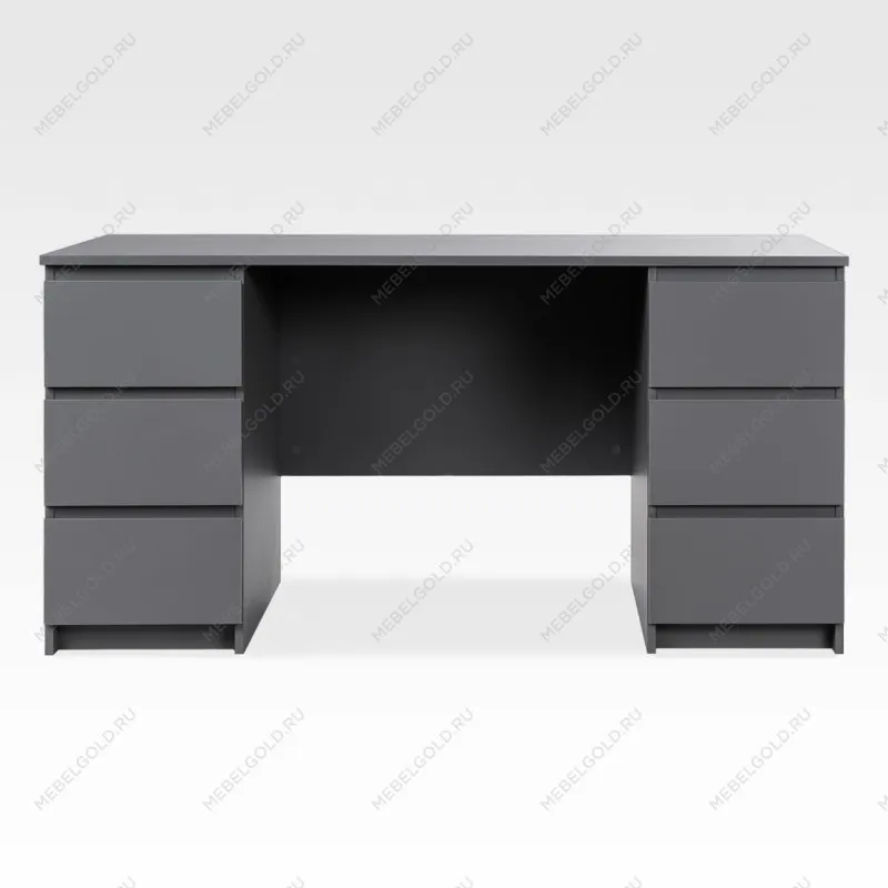 КАСТОР (KULLEN) стол письменный 6 ящиков 151х65 серый | изображение 1