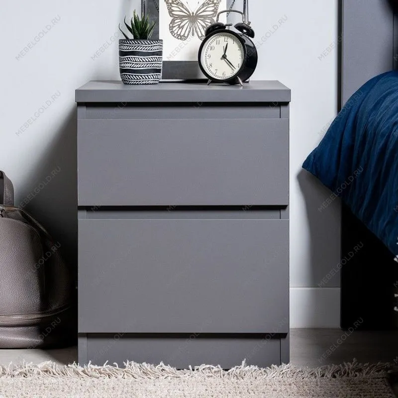 КАСТОР (KULLEN) тумба 2 ящика серая | изображение 4