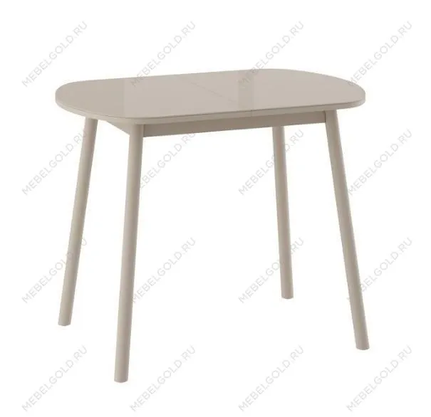 Стол РАУНД раздвижной со стеклом 94(124)х64, Капучино/Капучино