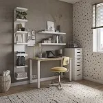 ИНГАР стол письменный ИКЕА / IKEA 2/ТТ 140x75x55, дуб беленый/белый | изображение 4