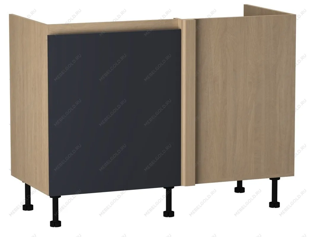 Стол под мойку угловой СМУ-120 левый, Женева (1154*534*870) Дуб Палермо/Синий матовый, 22514