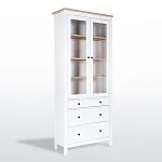 САГА шкаф с витриной 90 белый/ясень | изображение 1