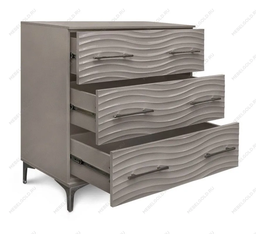 Комод Гравита 3 ящика серый камень глянец | изображение 1