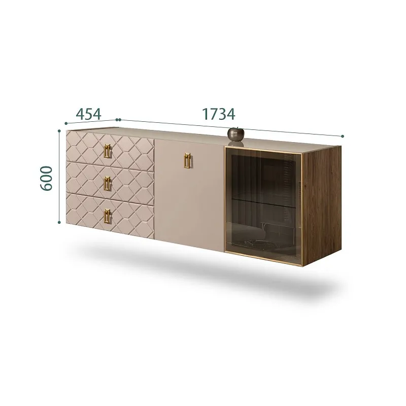 Комод 1.6м Bogemia Woodline Fly Fa (Мокка) (Lakobel/Золото) БМКМ-4[5][10]