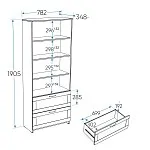 Стеллаж Сириус, 2 ящика, 78х35х190 см, белый | изображение 8