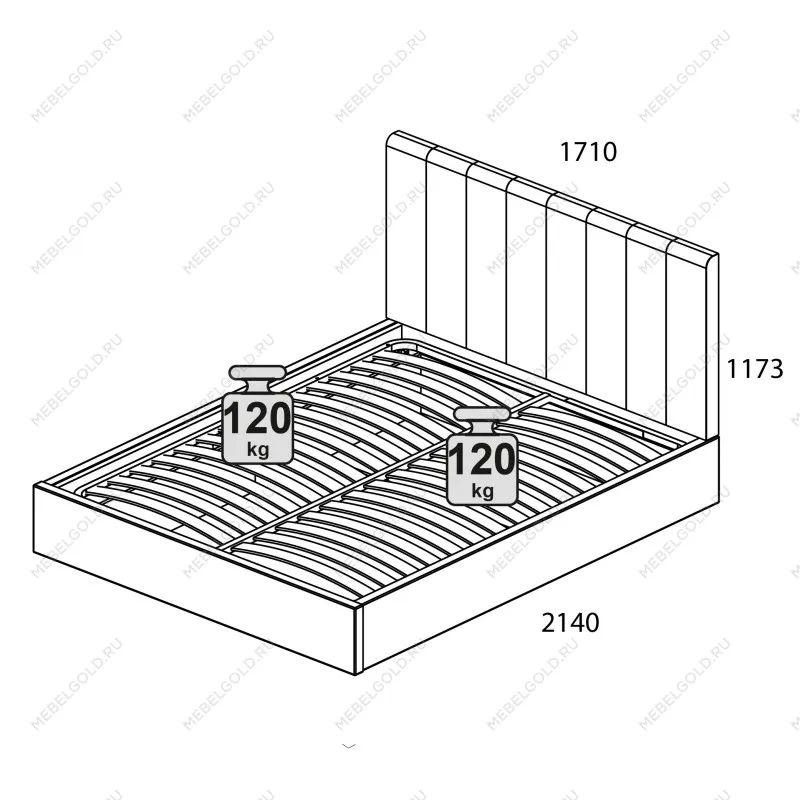 Кровать Сабрина 160 с подъемником, цвет NEBBY 304 | изображение 1