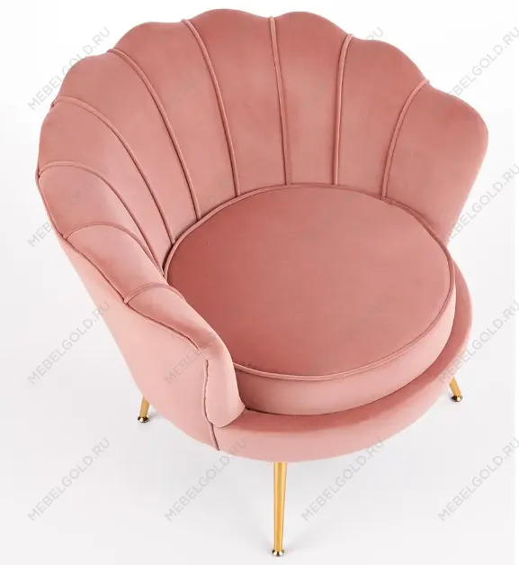 Кресло Halmar AMORINITO (светло-розовый/золотой) | изображение 3