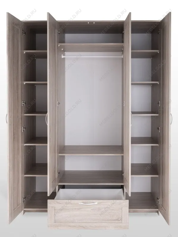 Шкаф Сириус, 4 двери и 1 ящик с зеркалом, 156х59х220 см, дуб сонома | изображение 8