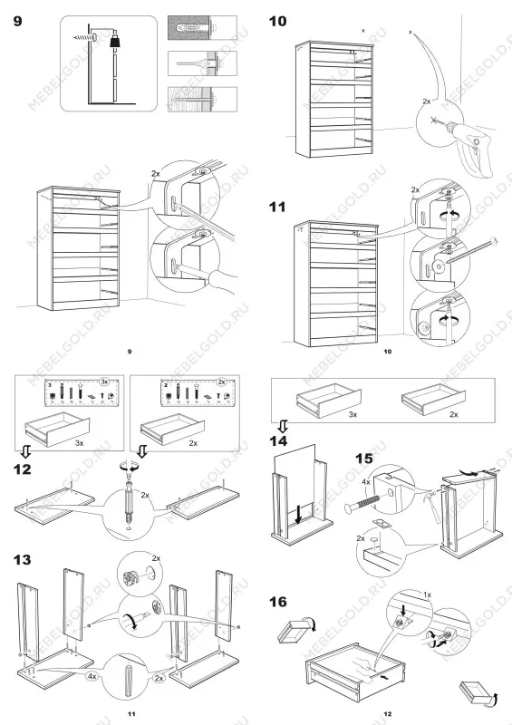 Комод Кастор, 5 ящиков, 65х40х112 см, дуб сонома | изображение 23