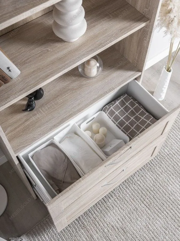 Стеллаж Сириус, 2 ящика, 78х35х190 см, дуб сонома | изображение 4