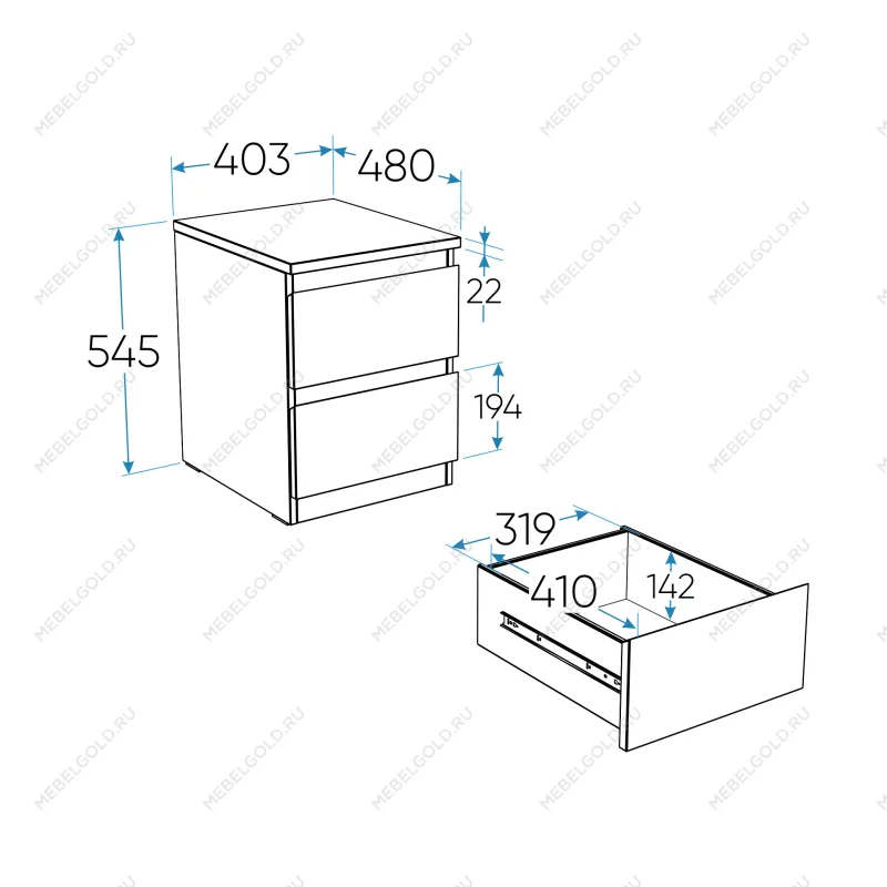 МАЛЬТА тумба ИКЕА / IKEA 2 ящика 40х54 Дуб Венге | изображение 3