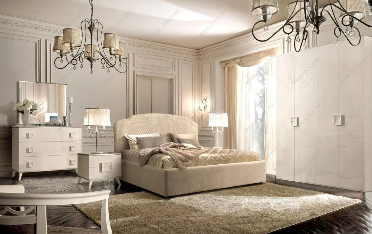 Спальня Диора слоновая кость/серебро 2